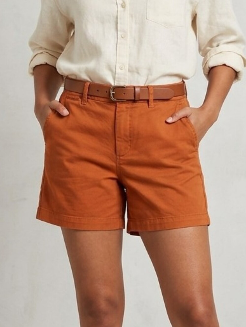 A New Day Women’s High-Rise Rust Cotton Shorts w/Pockets Size Sz 12